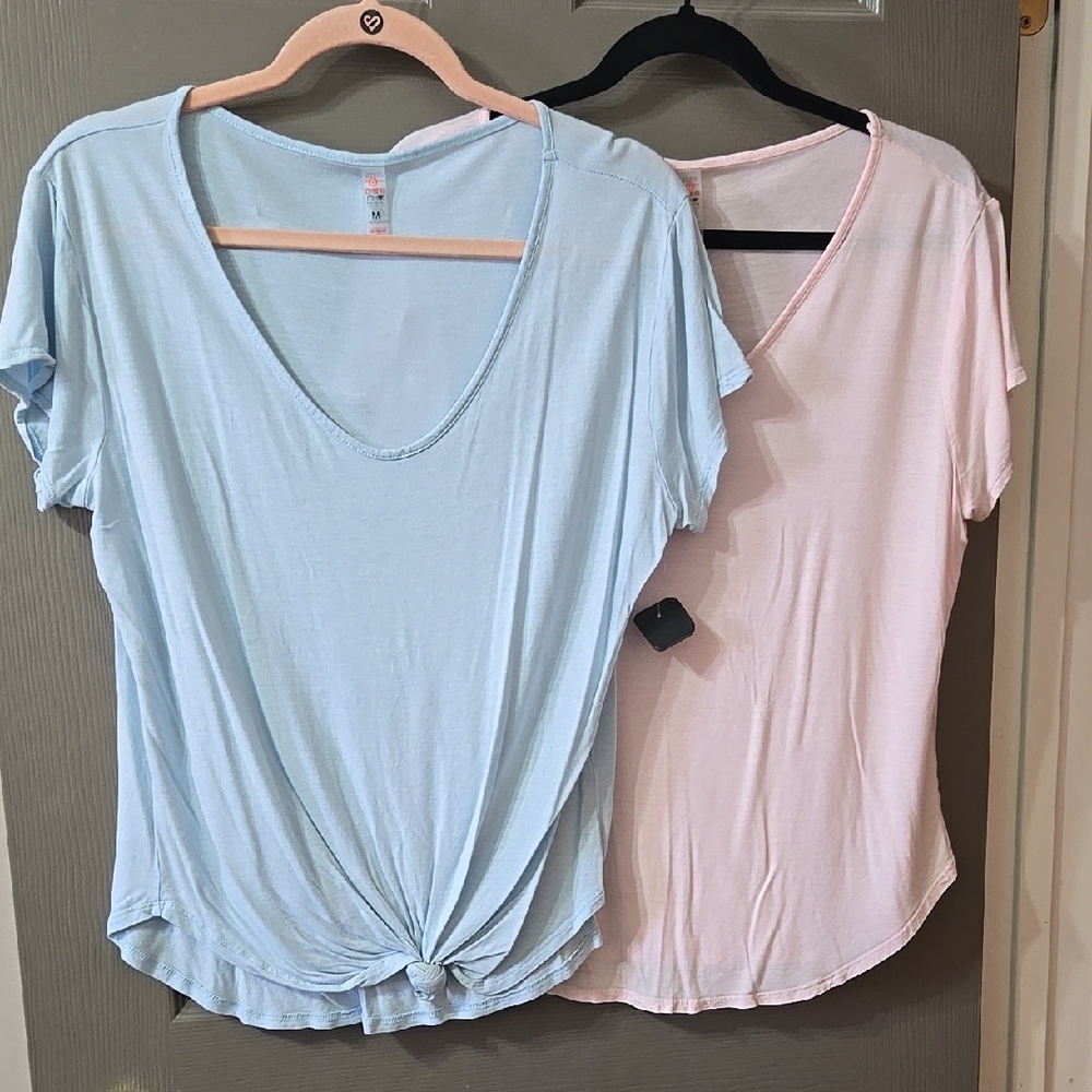 Light Blue and Pink Women's Tops